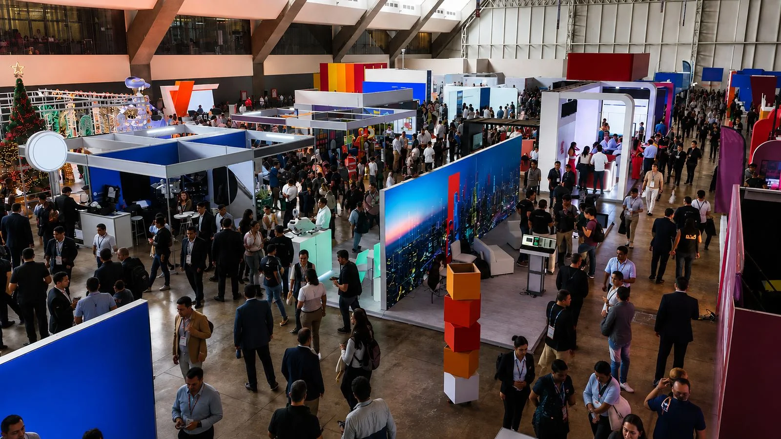 Vista aérea del piso de exposición en Smart City Expo LATAM